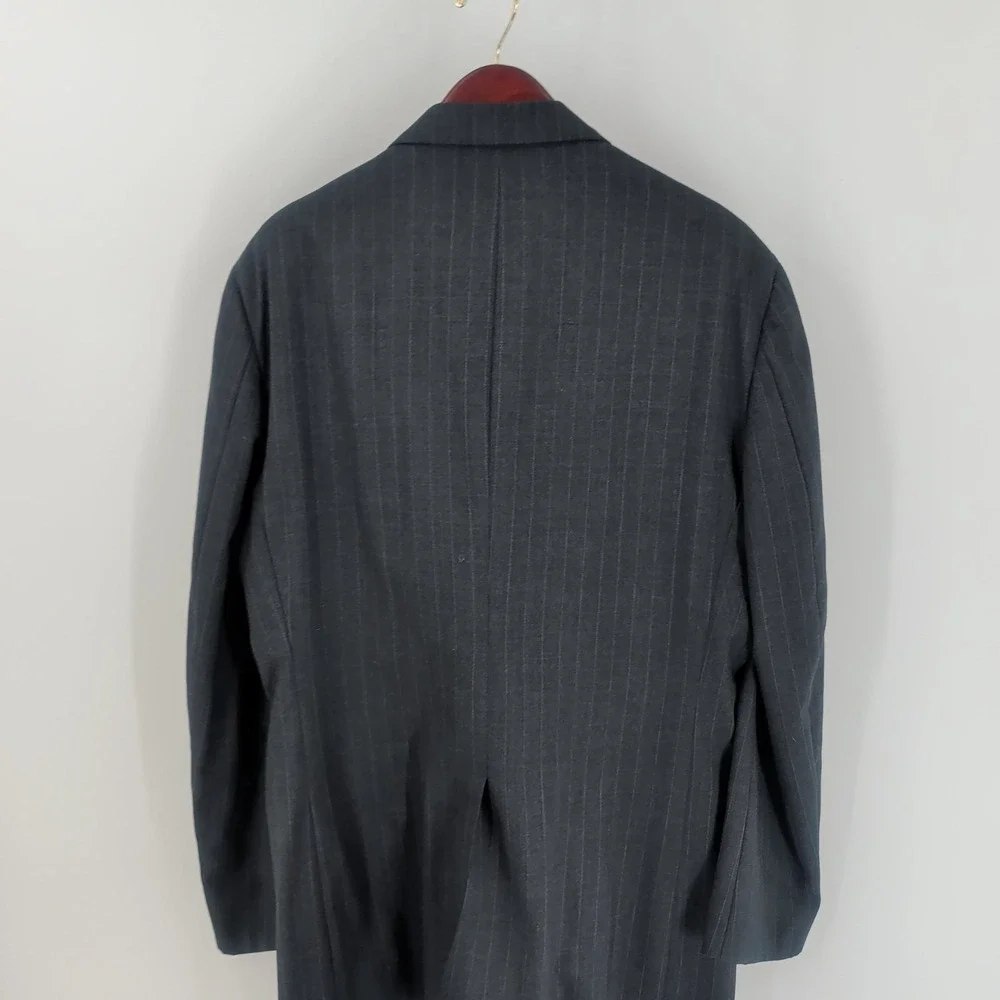 Botany Five Hundred Couture Two Button Pinstripe Sport‎ Coat Blazer Gray Sz 40R